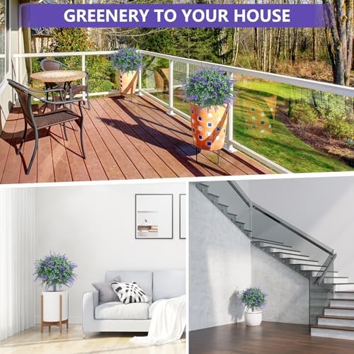 UNADRA Artificial Boxwood Topiary Trees with Lavender Set of 2