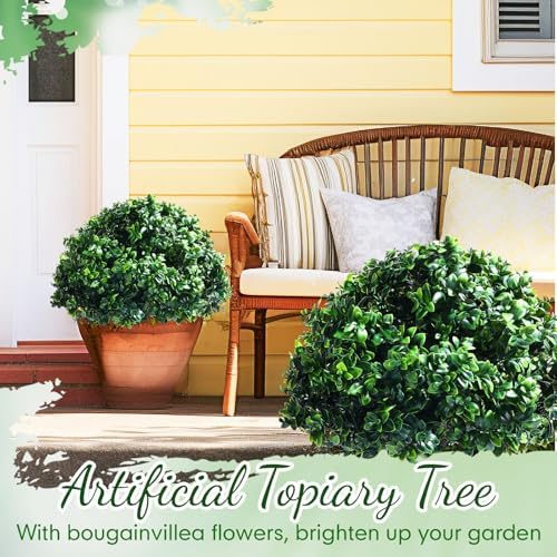 Set of 2 Artificial Topiary Balls with Spikes