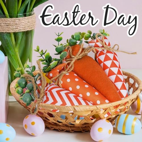 BEIJIALY 4 Pack Easter Fabric Carrots for DIY Decor