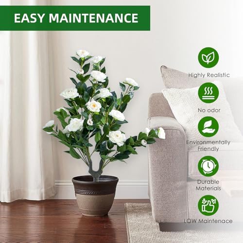 GarveeHome 354 Inch Artificial Topiary Set of 2 White