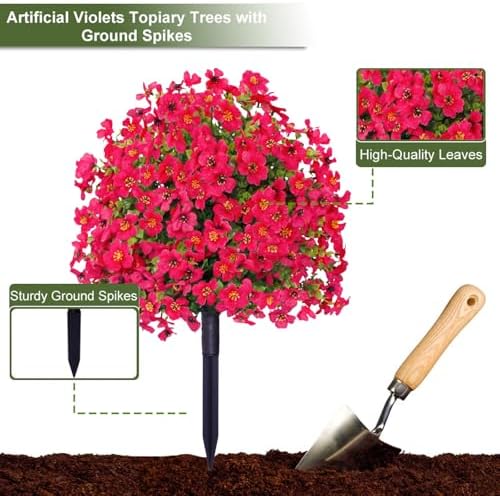236in Artificial Violet Topiary Tree with Ground Spikes 1