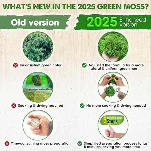 Duspro Upgraded Green Moss for Crafts and Decor