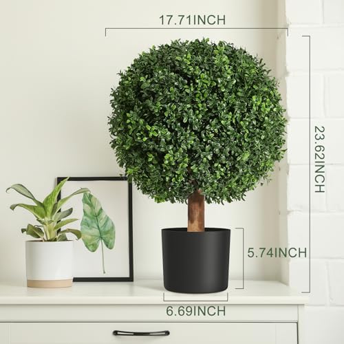 GarveeHome 24 Inch Artificial Topiary Boxwood Ball Set of 2