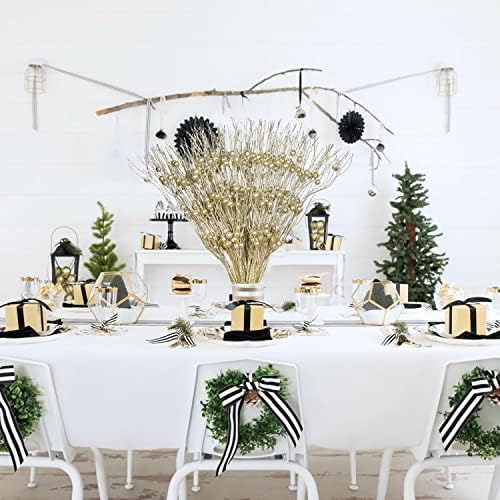 24 Pieces Christmas Glitter Berry Stems for Decor