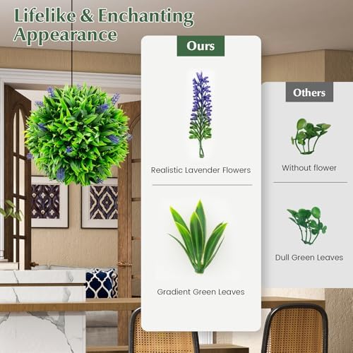 Goplus Artificial Lavender Topiary Balls Set of 2