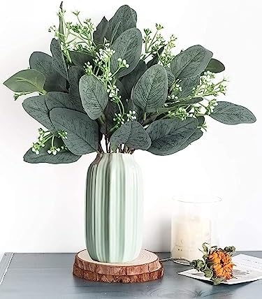 64 pcs Artificial Greenery Stems with 384 Leaves for Floral Arrangements