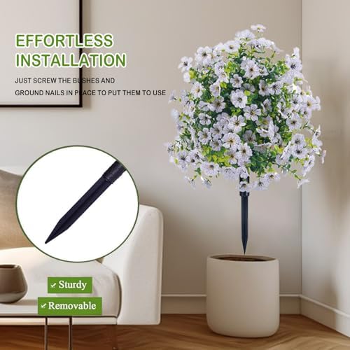 236 Inch White Artificial Violet Topiary Trees 2pc
