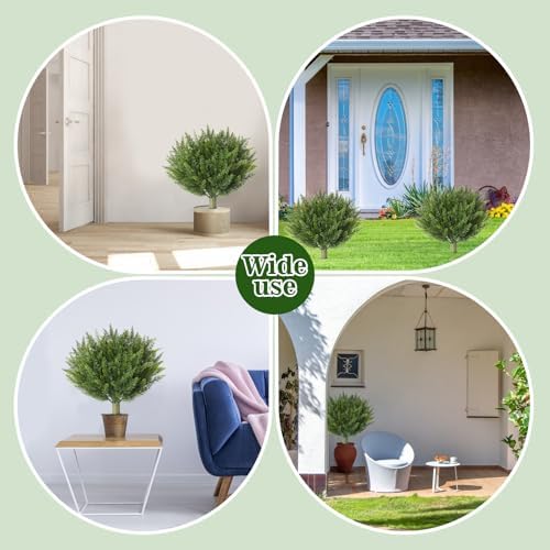 Set of 2 Artificial Cypress Topiary with Metal Spike