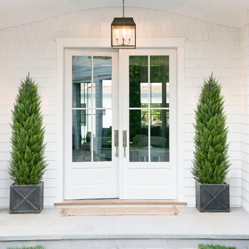 Briful 5ft Cedar Topiary Trees Artificial Set of 2