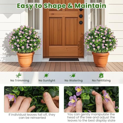 Goplus 215 Inch Artificial Boxwood Topiary Ball Set of 2