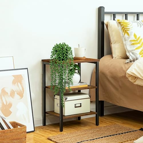 LOYWREE Artificial String of Pearls Hanging Plant in Black Pot