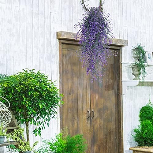 RECUTMS Artificial Hanging Vine Plants 4Pc Purple