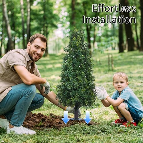 Howngyesimu 3FT Artificial Boxwood Topiary Balls 2 Pack UV Resistant