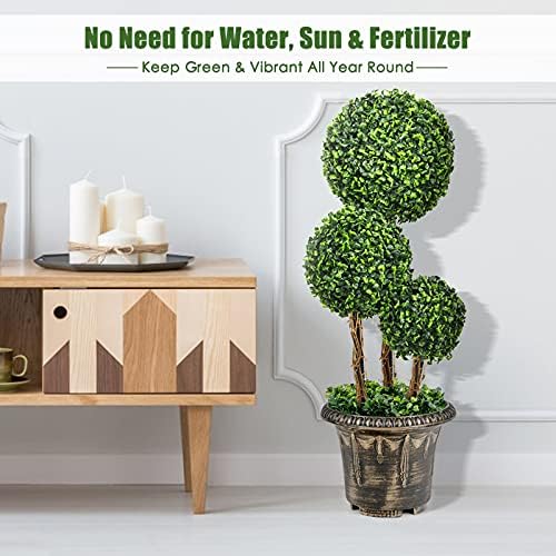 Goplus 25 Ft Artificial Boxwood Topiary Decor