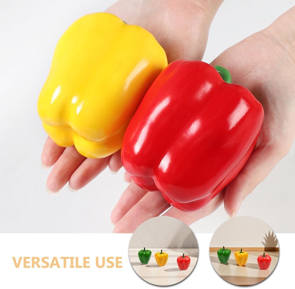 LOGOFUN 6PCS Artificial Sweet Pepper Decor for Kitchen Display