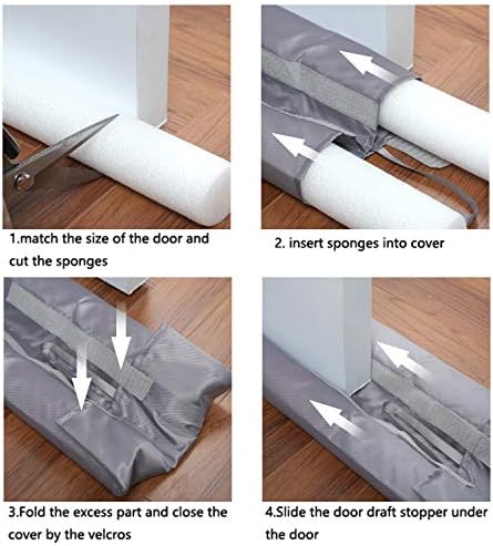 ClauCiel Under Door Draft Stopper Gray Adjustable