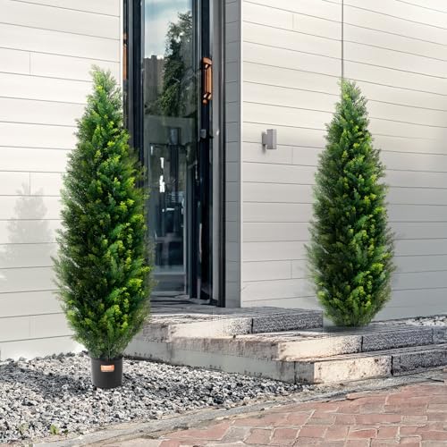 VEVOR Artificial Cedar Topiary Tree 60 inch 2 Pack