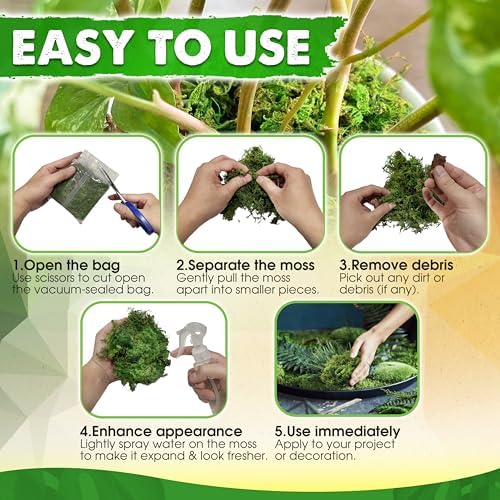Duspro Upgraded Green Moss for Crafts and Decor