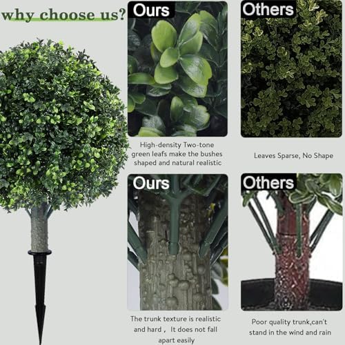 16 Artificial Boxwood Topiary Trees 2 Pack