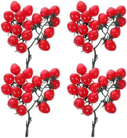 Alipis Artificial Red Cherry Tomatoes Decor Props