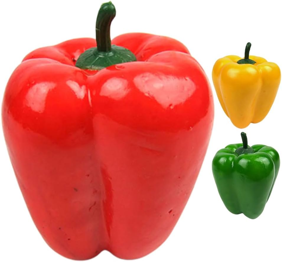 LOGOFUN 6PCS Artificial Sweet Pepper Decor for Kitchen Display