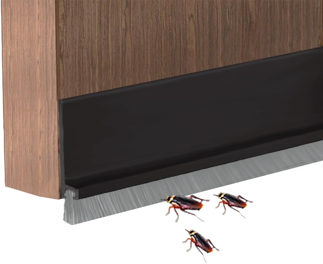 Yingd Door Draft Stopper with Brush - Black