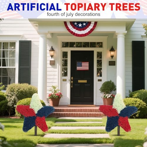 PakaLife 39 Inch Artificial Lavender Topiary Trees 2-Set