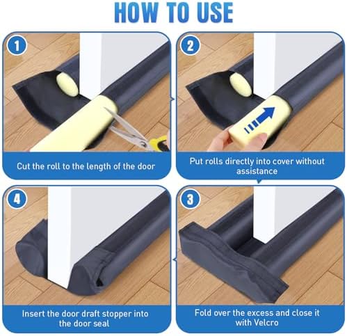 BlissTrends Door Draft Stopper 30 Inch Grey