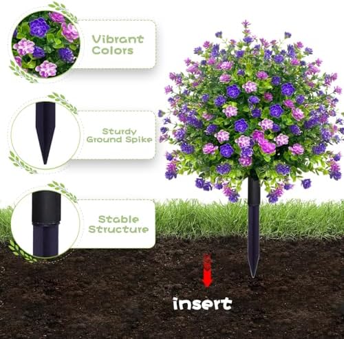 2 Pack Artificial Boxwood Topiary Ball Trees Purple