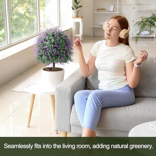 26 Inch Artificial Lavender Topiary Set of 2