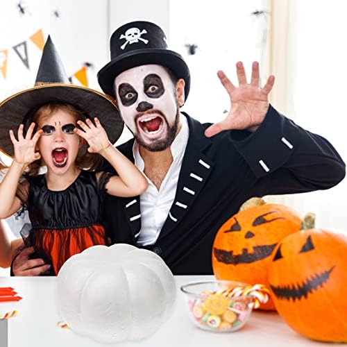 White Foam Pumpkin Rustic Artificial Halloween Decor 20cm