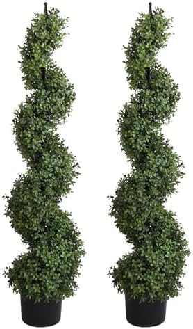 48 Inch Spiral Artificial Topiary Tree Set of 2