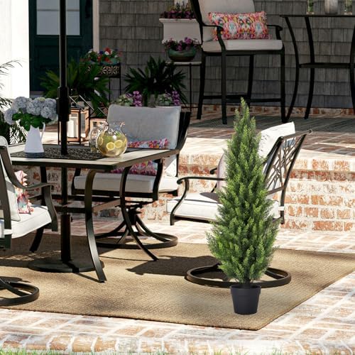 4FT Artificial Cedar Topiary Trees Set of 2