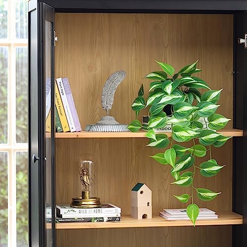 LuckyGreenery Artificial Devils Ivy Golden Pothos Hanging Plant 26in