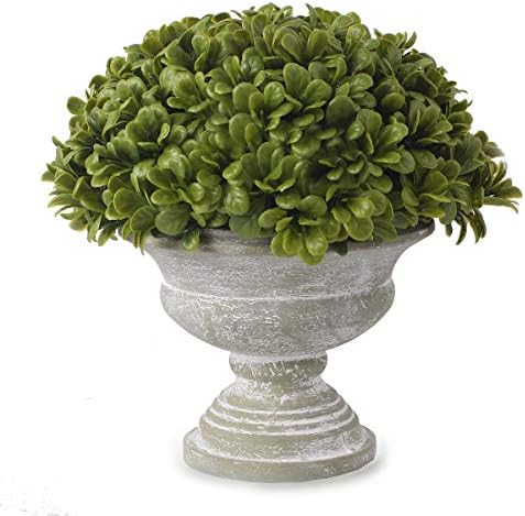Blooming Paradise Artificial Topiary Ball Boxwood with Grecian Urn Planter