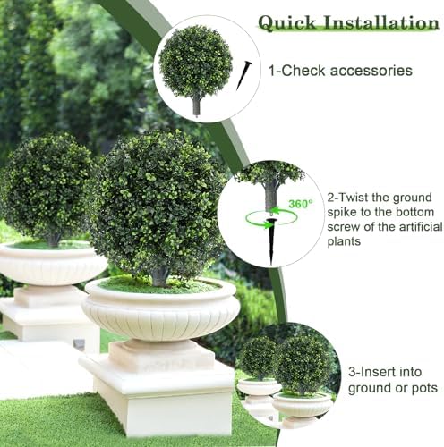 16 Artificial Boxwood Topiary Trees 2 Pack