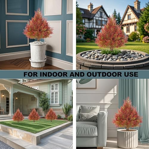 Kissilk Artificial Topiary Trees 24 Inch UV Resistant Faux Shrubs