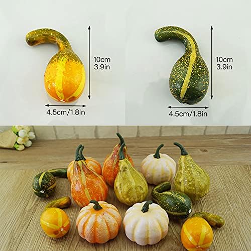 TITA-DONG Artificial Pumpkins and Gourds Set of 12 Halloween Foam Props