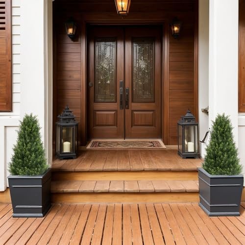 36 Inch Artificial Cedar Topiary Trees Set of 2