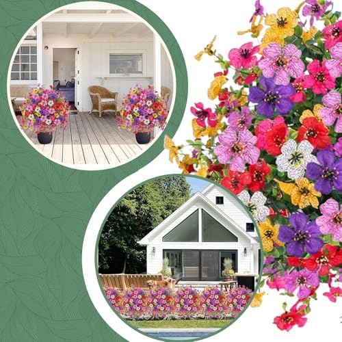 2 Pack Artificial Topiary Trees with Ground Spike UV Resistant