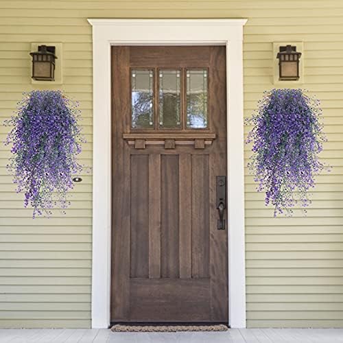 RECUTMS Artificial Hanging Vine Plants 4Pc Purple