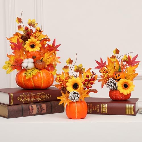 Ochine 12 Inch Artificial Pumpkin Fall Decor