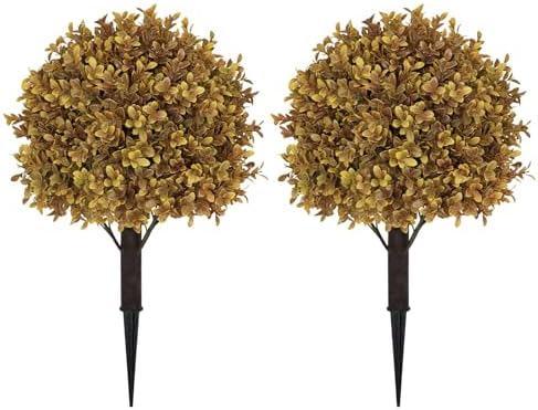 24 Artificial Boxwood Topiary Set of 2 with Stake