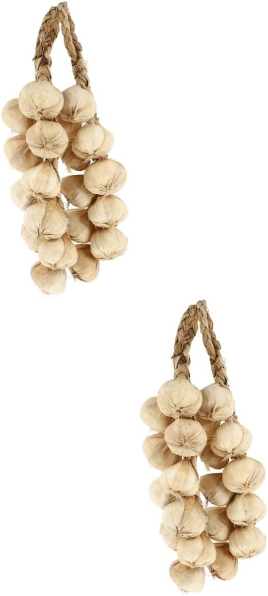Luxshiny 4pcs Hanging Garlic Artificial Vegetable Decor Pendants