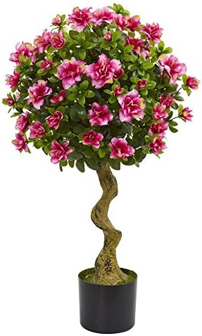 Nearly Natural 3ft Azalea Artificial Topiary Tree
