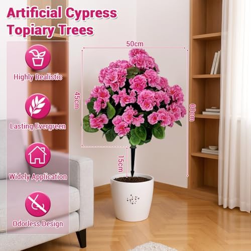GarveeHome Artificial Lavender Begonia Ball Trees 2 Set