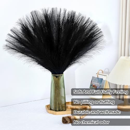 MUUNC Black Pampas Grass 30 Pcs Artificial Decor