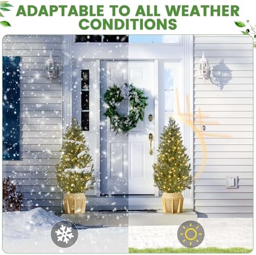 4FT Artificial Cedar Tree with 100 LED Lights and 8 Modes Remote Control
