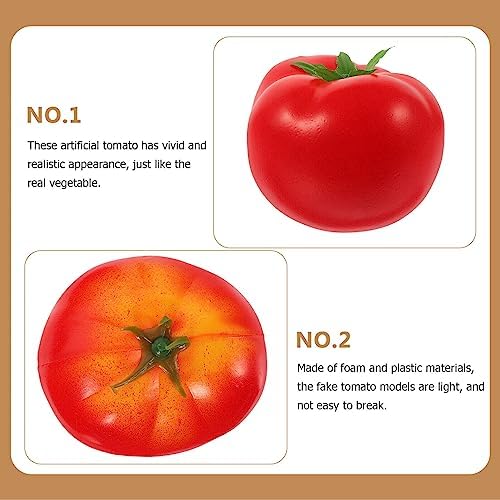 Zerodeko Artificial Tomatoes 4Pcs Realistic Decor