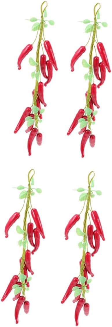 8pcs Realistic Hanging Chili Pepper Decor Strings